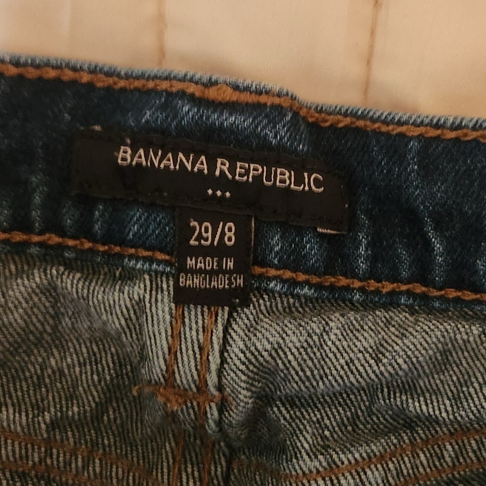 Banana Republic Blue Jean Shorts  Pleated Relaxed Fit - Picture 6 of 10